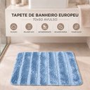 Ver imagem 5 de Tapete Piso de Banheiro Europeu 1 Peça Antiderrapante Macio Fácil de Lavar Azul