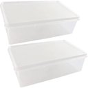 Ver imagem 1 de Kit 2 Caixas Organizadoras Plásticas 3,5l Empilhável com Tampa Plasvale Multiuso