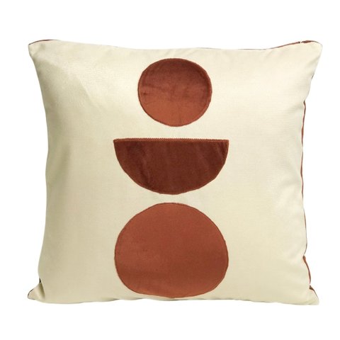 CAPA DE ALMOFADA BOHO EM VELUDO COM APLICAÇÕES GEOMÉTRICAS Almofadas Estilo