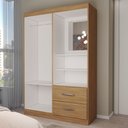 Ver imagem 5 de Guarda-roupa Solteiro Gabe 2 Portas 2 Gavetas com Espelho Cinamomo - Panorama Móveis