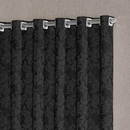 cortina sala quarto semi blackout jacquard preto 5,00x2,80 - 2