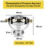 Champanheira Grande Inox Premium Alça Dourada 12 Lts - 8