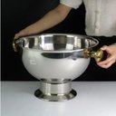 Ver imagem 4 de Champanheira Grande Inox Premium Alça Dourada 12 Lts