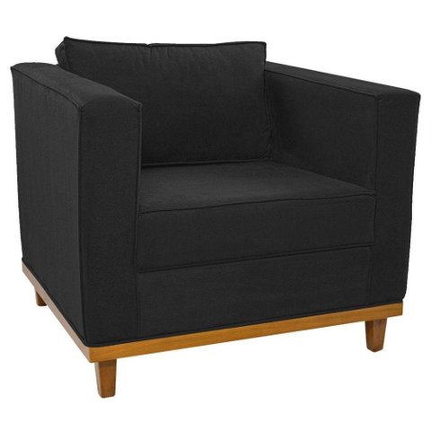 Poltrona Decorativa Europa Suede Preto