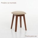 Ver imagem 1 de Banqueta em Madeira Maciça Assento Estofado Onix