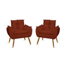 Ver imagem 1 de Kit 02 Poltronas Decorativas Opala Pés Palito - Sala Cor:terracota