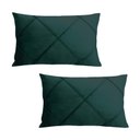 Ver imagem 1 de Kit 2 Capas para Almofada Drapeada em Veludo Retangular Verde Escuro