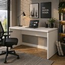 Ver imagem 1 de Escrivaninha Escritório Pé Painel MDP 150cm Branco F5 Office