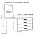 Ver imagem 3 de Cômoda Penteadeira 4 Gavetas Valência Branco/Freijó