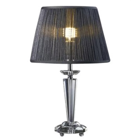 ABAJUR CRISTAL CÚPULA PRETA TECIDO ALTALUCE