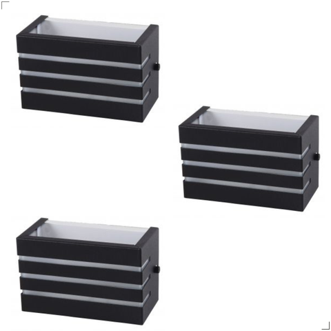 Kit com 3 Arandelas Frisada de 15cm:preto