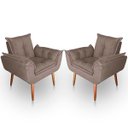 Ver imagem 1 de Kit 02 Poltrona para Sala e Quarto Decorativa Opala Suede