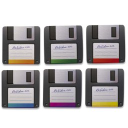 Kit 6 Porta Copos Nerd Retrô Disquete Decoração Divertida - 1