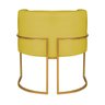 Kit Divã Luna 140cm Lado Direito e 01 Poltrona Base de Ferro Dourado Suede Amarena Móveis Amarelo - 11