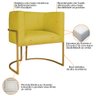 Kit Divã Luna 140cm Lado Direito e 01 Poltrona Base de Ferro Dourado Suede Amarena Móveis Amarelo - 6