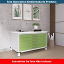 Ver imagem 2 de Mapoteca 5 Gavetas Pandin 120 Cm (larg) Inmetro Tampo Mdp Branco Estrutura Aço Cinza Gavetas Verdes