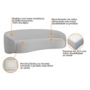 Ver imagem 4 de Kit Sofá 3 Lugares 200cm e 2 Poltronas Orgânica Luxo Recepção Amore Linho Cor Cinza Claro