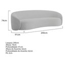 Ver imagem 7 de Kit Sofá 3 Lugares 200cm e 2 Poltronas Orgânica Luxo Recepção Amore Linho Cor Cinza Claro