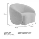 Ver imagem 6 de Kit Sofá 3 Lugares 200cm e 2 Poltronas Orgânica Luxo Recepção Amore Linho Cor Cinza Claro