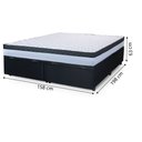 Ver imagem 4 de Cama Box Baú Casal Queen Colchão com Molas Ensacadas 158x198x63cm Dunas Branco/preto Hellen