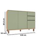 Ver imagem 5 de Kit Armário Aéreo e Balcão de Pia 100% MDF 120 cm Lótus Carvalho/Verde