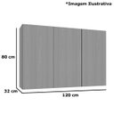 Ver imagem 4 de Kit Armário Aéreo e Balcão de Pia 100% MDF 120 cm Lótus Carvalho/Verde