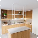 Ver imagem 2 de Nicho Branco Prateleira Suspensa Teto Cozinha Branca 1.20mt