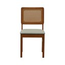 Ver imagem 2 de Conjunto Mesa Cone Laminada Ø90CM + 3 Cadeiras Lyon Telinha Amêndoa Linho Bege