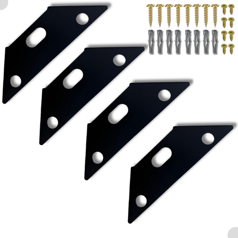 4 Suportes Mão Francesa Aço Reforçado Formato Trapézio para Prateleira Alta Durabilidade