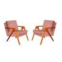 Ver imagem 1 de KIT 2 POLTRONA DECORATIVA MONA LUXO - 0125 Rosa