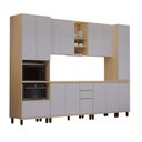 Ver imagem 6 de Cozinha Completa 100% MDF 6 Peças com Espaço para Micro-Ondas e Tampo 310cm Aura Luciane Móveis