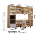 Ver mais imagens de Cozinha Completa 100% MDF 6 Peças com Espaço para Micro-Ondas e Tampo 310cm Aura Luciane Móveis