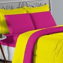 Ver imagem 3 de Edredom Solteiro Nobre 1 Peça Dupla Face 1,60m X 2,40m Malha 100% Algodão - Amarelo / Pink