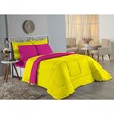 Ver imagem 4 de Edredom Solteiro Nobre 1 Peça Dupla Face 1,60m X 2,40m Malha 100% Algodão - Amarelo / Pink