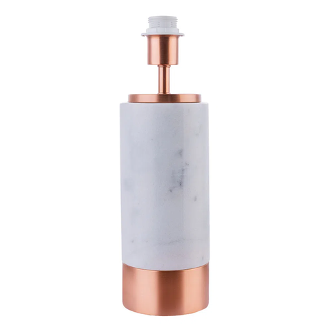 Base para Abajur Marmo Cobre e Branco (d)12cm (a)39cm 1xe27 40w - Gl001ew