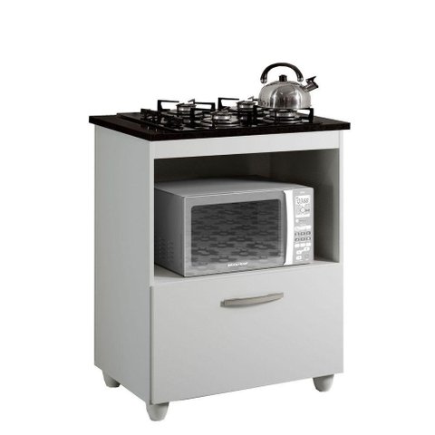 Balcão Cooktop 4 Bocas Salvia Kaiki Móveis Branco