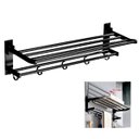 Ver imagem 1 de Aral Toalheiro Duplo Prateleira Roupa Toalha Utensilios Banheiro Lavanderia Gancho Multiuso