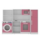 Ver imagem 2 de Cozinha Infantil de Madeira MDF para Crianças Pequenas com Geladeira e Máquina de Lavar:Rosa