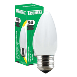 Kit 10 Lâmpadas Incandescente Taschibra Vela 25w E27 Leitosa 220v - 1