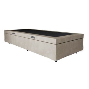 Base Box Baú Solteiro Santo Box Suede Bege 47x88x188