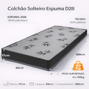 Ver imagem 2 de Colchão Solteiro Espuma D28 Liso 188x88x17cm Antialérgico