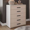 Ver imagem 1 de Cômoda Valência 5 Gavetas Branco/creme - Politorno