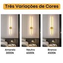 Ver imagem 2 de Luminária de Parede Interna Arandela Led 14w Linea Dourada Moderna com 3 Cores de Luz Bivolt