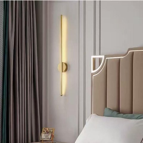 Luminária de Parede Interna Arandela Led 14w Linea Dourada Moderna com 3 Cores de Luz Bivolt