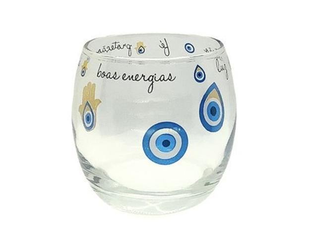 Copo De Vidro 345Ml Olho Grego Porcelana E Cia - 1