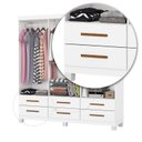 Ver imagem 6 de Guarda-Roupa 6 Portas 6 Gavetas com Pés Denver Branco