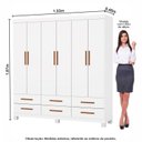 Ver imagem 3 de Guarda-Roupa 6 Portas 6 Gavetas com Pés Denver Branco