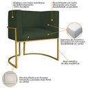 Ver imagem 5 de Kit Divã Luna 160cm Lado Direito e 01 Poltrona Base de Ferro Dourado Linho Cor Verde