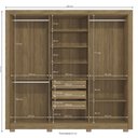 Ver imagem 2 de Guarda Roupa Casal 6 Portas com 3 Gavetas e Pés 232cm Cb04m569 Kappesberg - Nogueira/branco