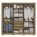 Ver imagem 3 de Guarda Roupa Casal 6 Portas com 3 Gavetas e Pés 232cm Cb04m569 Kappesberg - Nogueira/branco